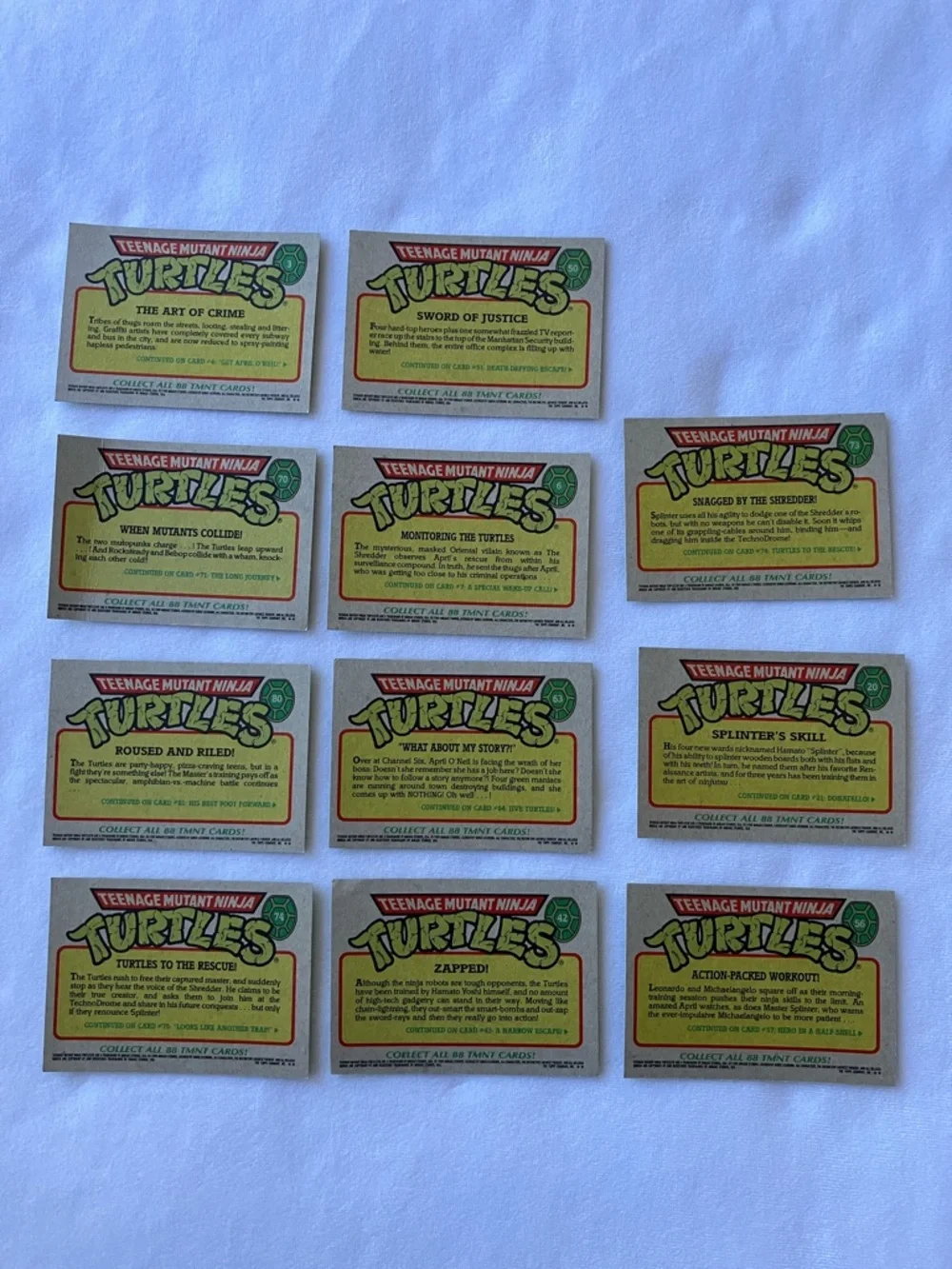 Vintage Topps TMNT cards